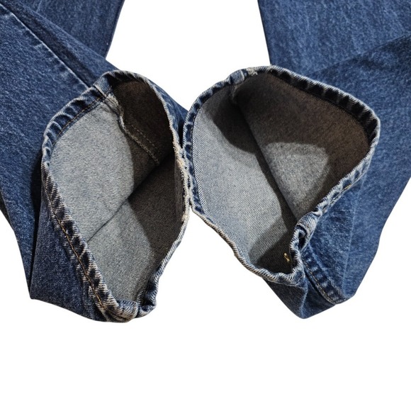 VTG Levi's 517 Bootcut Jeans Orange Tab Dark Wash Denim W42 L34 Made in USA - Picture 11 of 16